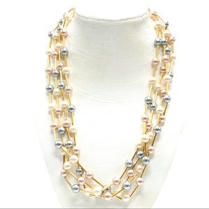 Avon Vintage Faux Pearl Layered Necklace